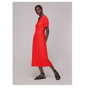 Whistles Ada Ruffled Midi Dress